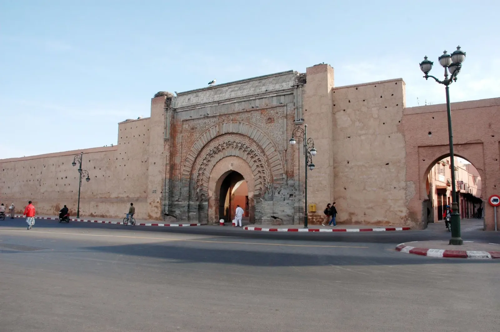 Bab Agnaou, the carved stone gateway in the ochre walls of Marrakesh